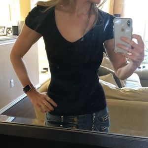 Express lightweight black knit top size XS